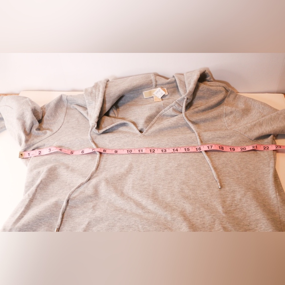Michael Kors Lightweight Hoodie Pullover XL Gray Casual Athleisure Top - Picture 9 of 13